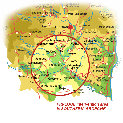 FRI-LOUE intervention area in southern Ardèche